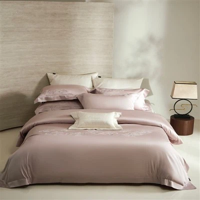 Tencel-broderet sengesæt i fire-dele